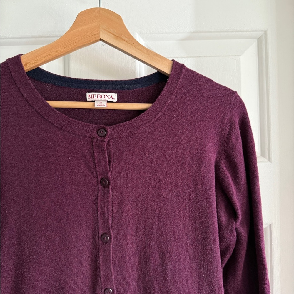 Merona Deep Purple Knit Cardigan
